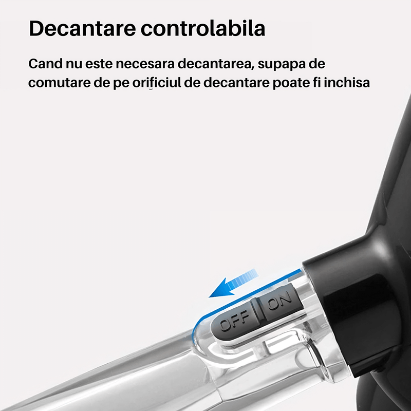 Casa si Gradina - Bucatarie si vesela - Accesorii bar - Carafe si decantoare - Decantor cu aerator electric pentru vin SpectrumPoint®, tub potrivit pentru toate genurile de sticle, portabil, argintiu - Infinity.ro