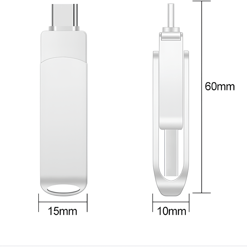 PC, gaming si accesorii - Periferice PC - Memorii USB - Memorie USB Dual Drive pentru Smartphone-uri, Tablete si Calculatoare, 8 Gbps, USB 3.1, USB Type-C, Metal, Argintiu - Infinity.ro
