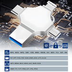 PC, gaming si accesorii - Periferice PC - Memorii USB - Stick memorie multifunctional 4 in 1 SpectrumPoint®, Capacitate 128 GB, compatibil Android si USB Type-C, argintiu - Infinity.ro