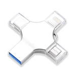 PC, gaming si accesorii - Periferice PC - Memorii USB - Stick memorie multifunctional 4 in 1 SpectrumPoint®, Capacitate 128 GB, compatibil Android si USB Type-C, argintiu - Infinity.ro