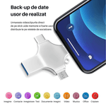 PC, gaming si accesorii - Periferice PC - Memorii USB - Stick memorie multifunctional 4 in 1 SpectrumPoint®, Capacitate 32 GB, compatibil Android si USB Type-C, argintiu - Infinity.ro