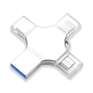 Stick memorie multifunctional 4 in 1 SpectrumPoint®, Capacitate 32 GB, compatibil Android si USB Type-C, argintiu