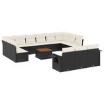 Casa si Gradina - Gradina si terasa - Mobilier exterior - Seturi mobila gradina - Set mobilier de gradina cu perne, 14 piese, negru, poliratan - Infinity.ro