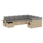 Casa si Gradina - Gradina si terasa - Mobilier exterior - Seturi mobila gradina - Set canapele de gradina cu perne, 10 piese, bej, poliratan - Infinity.ro