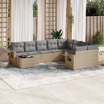 Casa si Gradina - Gradina si terasa - Mobilier exterior - Seturi mobila gradina - Set canapele de gradina cu perne, 10 piese, bej, poliratan - Infinity.ro