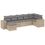 Casa si Gradina - Gradina si terasa - Mobilier exterior - Seturi mobila gradina - Set canapele de gradina, 7 piese, cu perne, bej, poliratan - Infinity.ro