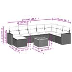 Casa si Gradina - Gradina si terasa - Mobilier exterior - Seturi mobila gradina - Set canapele de gradina, 9 piese, cu perne, gri, poliratan - Infinity.ro