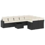 Casa si Gradina - Gradina si terasa - Mobilier exterior - Seturi mobila gradina - Set canapele de gradina cu perne, 10 piese, negru, poliratan - Infinity.ro