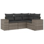Casa si Gradina - Gradina si terasa - Mobilier exterior - Canapele si fotolii gradina - Set canapea de gradina cu perne, 4 piese, gri, poliratan - Infinity.ro