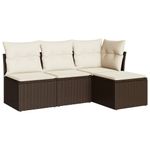 Casa si Gradina - Gradina si terasa - Mobilier exterior - Seturi mobila gradina - Set canapele de gradina, 4 piese, cu perne, maro poliratan maro - Infinity.ro