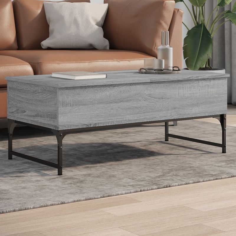 Casa si Gradina - Mobilier - Mese si birouri - Masute de cafea - Masuta de cafea, gri sonoma, 100x50x40 cm, lemn prelucrat/metal - Infinity.ro