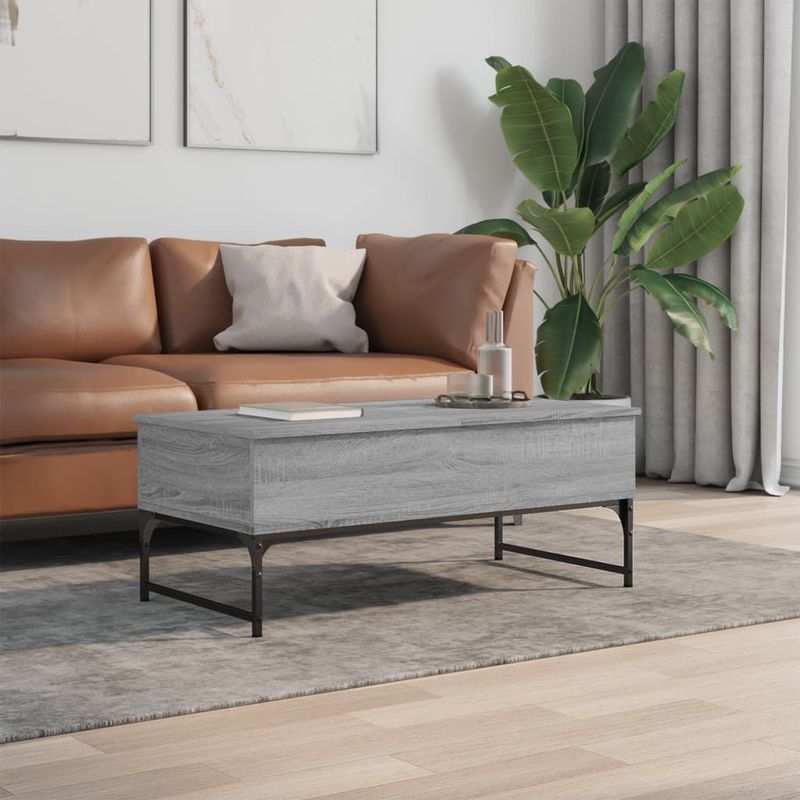 Casa si Gradina - Mobilier - Mese si birouri - Masute de cafea - Masuta de cafea, gri sonoma, 100x50x40 cm, lemn prelucrat/metal - Infinity.ro