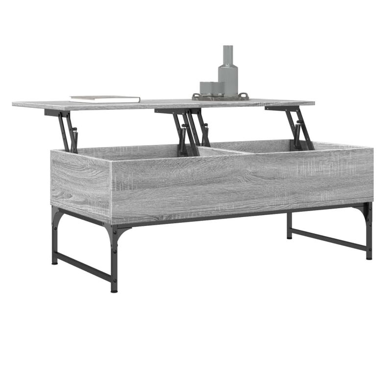 Casa si Gradina - Mobilier - Mese si birouri - Masute de cafea - Masuta de cafea, gri sonoma, 100x50x40 cm, lemn prelucrat/metal - Infinity.ro