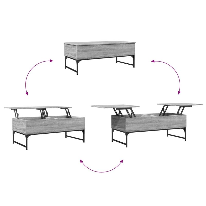 Casa si Gradina - Mobilier - Mese si birouri - Masute de cafea - Masuta de cafea, gri sonoma, 100x50x40 cm, lemn prelucrat/metal - Infinity.ro