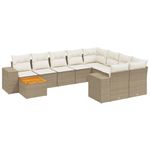 Casa si Gradina - Gradina si terasa - Mobilier exterior - Seturi mobila gradina - Set canapele de gradina cu perne, 10 piese, bej, poliratan - Infinity.ro