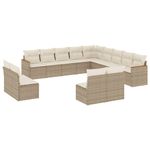 Casa si Gradina - Gradina si terasa - Mobilier exterior - Seturi mobila gradina - Set canapele de gradina, 13 piese, cu perne, bej, poliratan - Infinity.ro