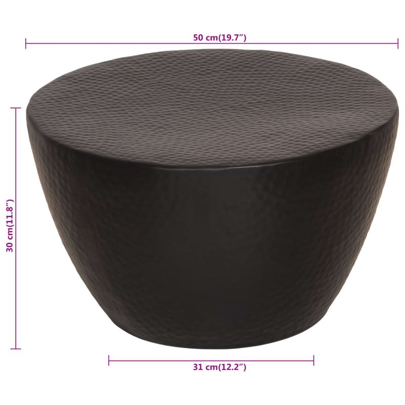 Casa si Gradina - Mobilier - Mese si birouri - Masute de cafea - Masuta de cafea, negru, Ø 50x30 cm, aluminiu batut la ciocan - Infinity.ro