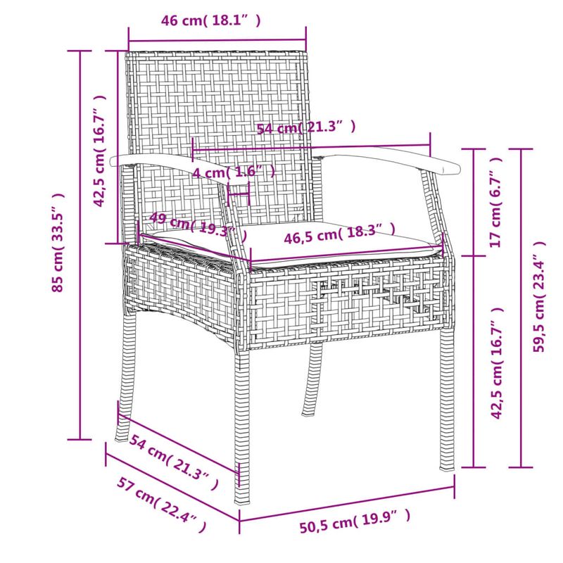 Casa si Gradina - Gradina si terasa - Mobilier exterior - Seturi mobila gradina - Set mobilier de gradina cu perne, 7 piese, negru, poliratan - Infinity.ro