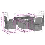 Casa si Gradina - Gradina si terasa - Mobilier exterior - Seturi mobila gradina - Set mobilier de gradina cu perne, 5 piese, negru, poliratan - Infinity.ro