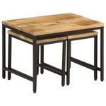 Casa si Gradina - Mobilier - Mese si birouri - Masute de cafea - Masute de cafea suprapuse, 3 buc., lemn masiv mango brut/fier - Infinity.ro