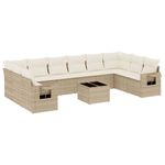 Casa si Gradina - Gradina si terasa - Mobilier exterior - Seturi mobila gradina - Set canapele de gradina cu perne, 11 piese, bej, poliratan - Infinity.ro