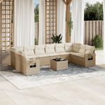 Casa si Gradina - Gradina si terasa - Mobilier exterior - Seturi mobila gradina - Set canapele de gradina cu perne, 11 piese, bej, poliratan - Infinity.ro