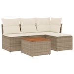 Casa si Gradina - Gradina si terasa - Mobilier exterior - Seturi mobila gradina - Set canapele de gradina cu perne, 5 piese, bej, poliratan - Infinity.ro