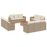 Casa si Gradina - Gradina si terasa - Mobilier exterior - Seturi mobila gradina - Set canapele de gradina, 13 piese, cu perne, bej, poliratan - Infinity.ro