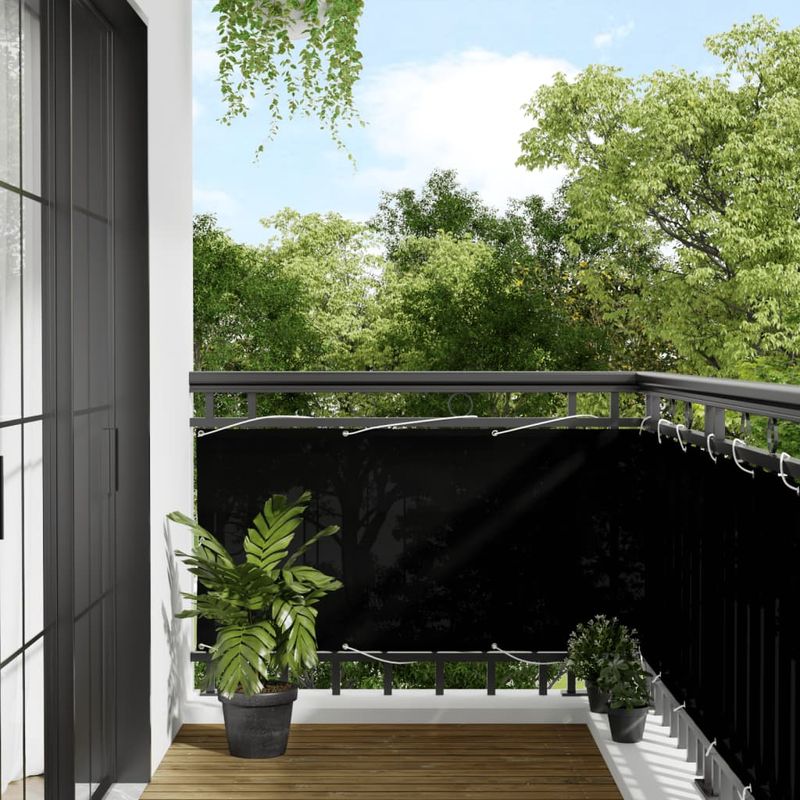 Casa si Gradina - Gradina si terasa - Umbrele si pavilioane - Umbrele - Paravan de balcon, negru, 75x1000 cm, 100% poliester oxford - Infinity.ro