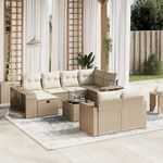 Casa si Gradina - Gradina si terasa - Mobilier exterior - Seturi mobila gradina - Set canapele de gradina cu perne, 11 piese, bej, poliratan - Infinity.ro