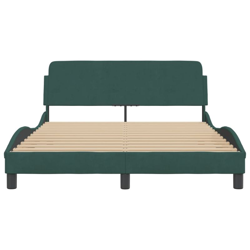 Casa si Gradina - Mobilier - Paturi si accesorii - Paturi - Cadru de pat cu tablie, verde inchis, 120x200 cm, catifea - Infinity.ro