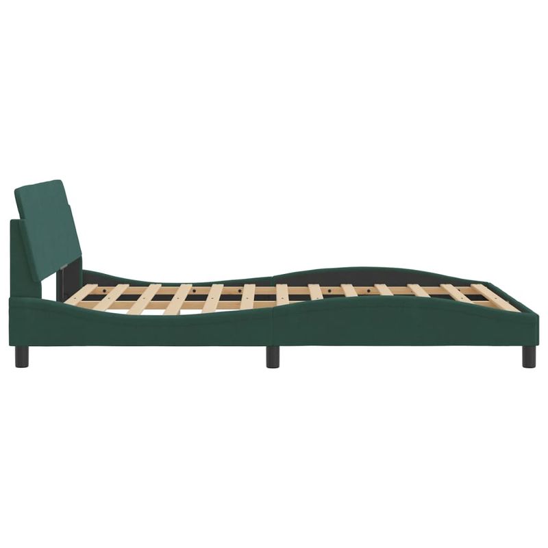 Casa si Gradina - Mobilier - Paturi si accesorii - Paturi - Cadru de pat cu tablie, verde inchis, 120x200 cm, catifea - Infinity.ro