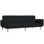 Casa si Gradina - Mobilier - Canapele si coltare - Canapele - Canapea extensibila cu 2 locuri, 2 perne, negru, textil - Infinity.ro