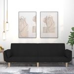 Casa si Gradina - Mobilier - Canapele si coltare - Canapele - Canapea extensibila cu 2 locuri, 2 perne, negru, textil - Infinity.ro