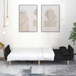 Casa si Gradina - Mobilier - Canapele si coltare - Canapele - Canapea extensibila cu 2 locuri, 2 perne, negru, textil - Infinity.ro