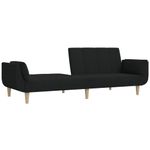 Casa si Gradina - Mobilier - Canapele si coltare - Canapele - Canapea extensibila cu 2 locuri, 2 perne, negru, textil - Infinity.ro