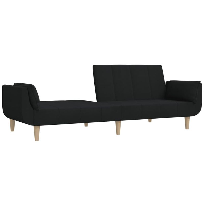 Casa si Gradina - Mobilier - Canapele si coltare - Canapele - Canapea extensibila cu 2 locuri, 2 perne, negru, textil - Infinity.ro