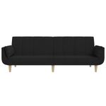 Casa si Gradina - Mobilier - Canapele si coltare - Canapele - Canapea extensibila cu 2 locuri, 2 perne, negru, textil - Infinity.ro