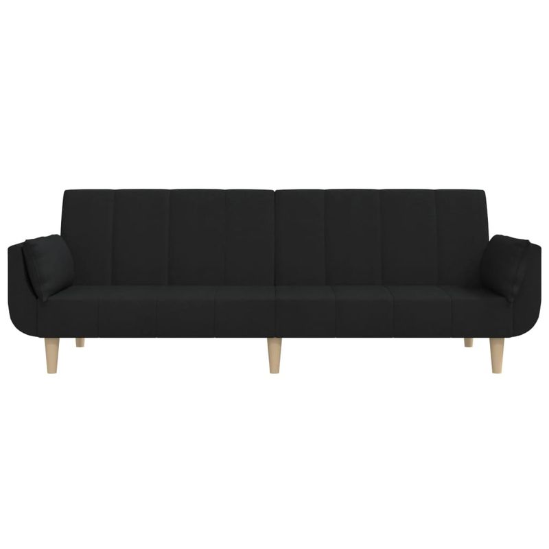 Casa si Gradina - Mobilier - Canapele si coltare - Canapele - Canapea extensibila cu 2 locuri, 2 perne, negru, textil - Infinity.ro