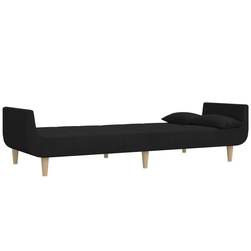Casa si Gradina - Mobilier - Canapele si coltare - Canapele - Canapea extensibila cu 2 locuri, 2 perne, negru, textil - Infinity.ro