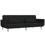 Casa si Gradina - Mobilier - Canapele si coltare - Canapele - Canapea extensibila cu 2 locuri, 2 perne, negru, textil - Infinity.ro