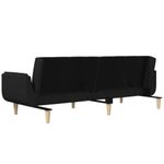 Casa si Gradina - Mobilier - Canapele si coltare - Canapele - Canapea extensibila cu 2 locuri, 2 perne, negru, textil - Infinity.ro