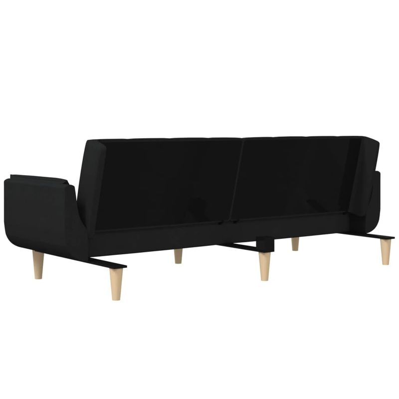 Casa si Gradina - Mobilier - Canapele si coltare - Canapele - Canapea extensibila cu 2 locuri, 2 perne, negru, textil - Infinity.ro