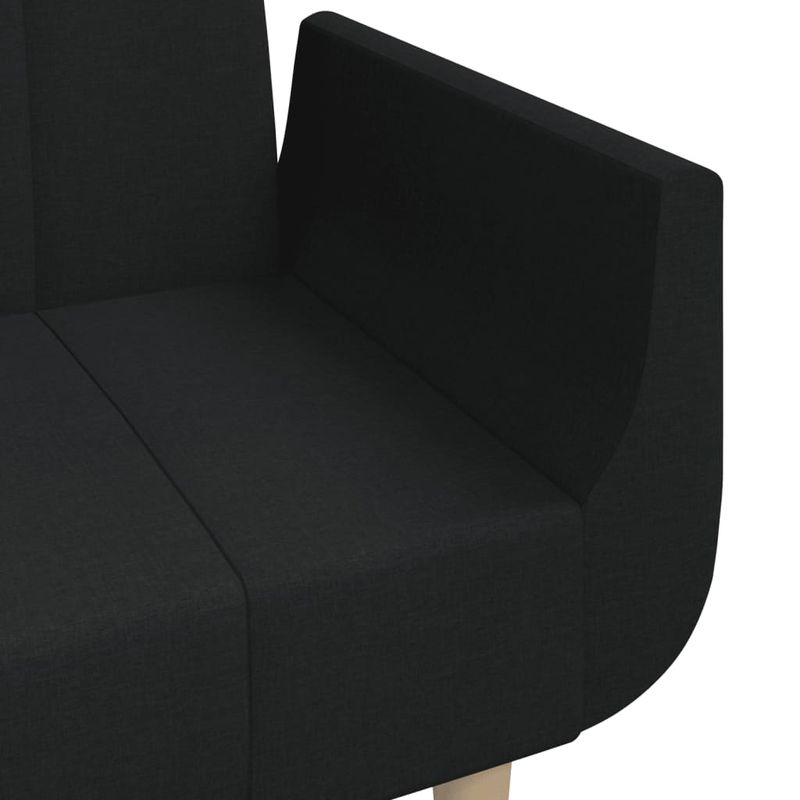 Casa si Gradina - Mobilier - Canapele si coltare - Canapele - Canapea extensibila cu 2 locuri, 2 perne, negru, textil - Infinity.ro