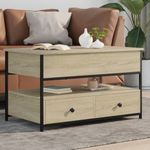 Casa si Gradina - Mobilier - Mese si birouri - Masute de cafea - Masuta de cafea stejar sonoma 85x50x50 cm lemn prelucrat/metal - Infinity.ro