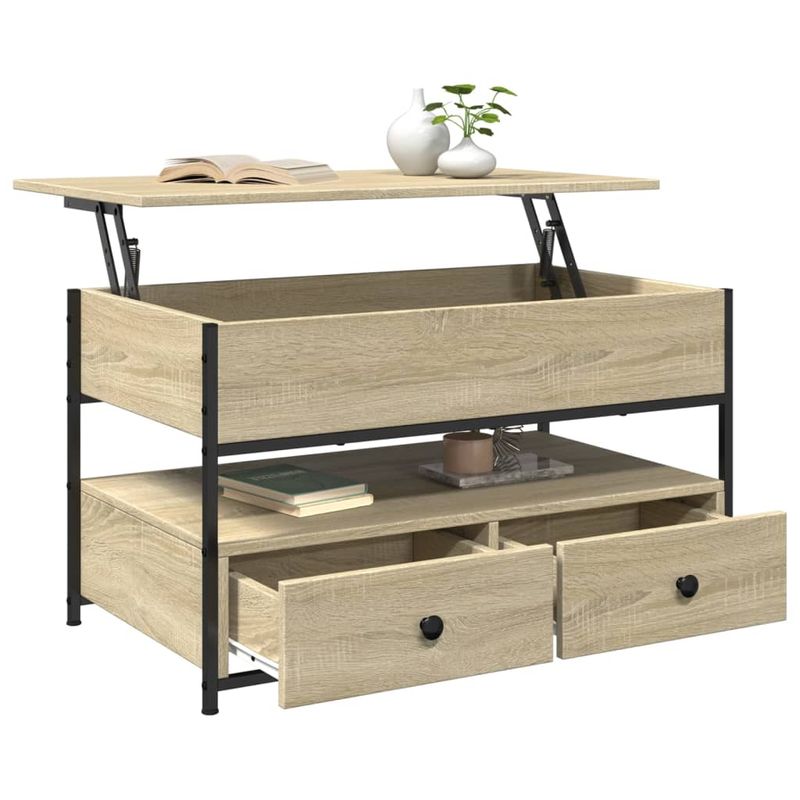 Casa si Gradina - Mobilier - Mese si birouri - Masute de cafea - Masuta de cafea stejar sonoma 85x50x50 cm lemn prelucrat/metal - Infinity.ro