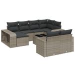Casa si Gradina - Gradina si terasa - Mobilier exterior - Canapele si fotolii gradina - Set canapele de gradina cu perne, 11 piese, gri, poliratan - Infinity.ro