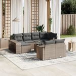 Casa si Gradina - Gradina si terasa - Mobilier exterior - Canapele si fotolii gradina - Set canapele de gradina cu perne, 11 piese, gri, poliratan - Infinity.ro
