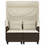 Casa si Gradina - Gradina si terasa - Mobilier exterior - Canapele si fotolii gradina - Canapea gradina 2 locuri baldachin si taburete, maro, poliratan - Infinity.ro