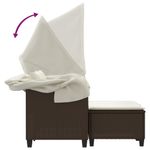 Casa si Gradina - Gradina si terasa - Mobilier exterior - Canapele si fotolii gradina - Canapea gradina 2 locuri baldachin si taburete, maro, poliratan - Infinity.ro